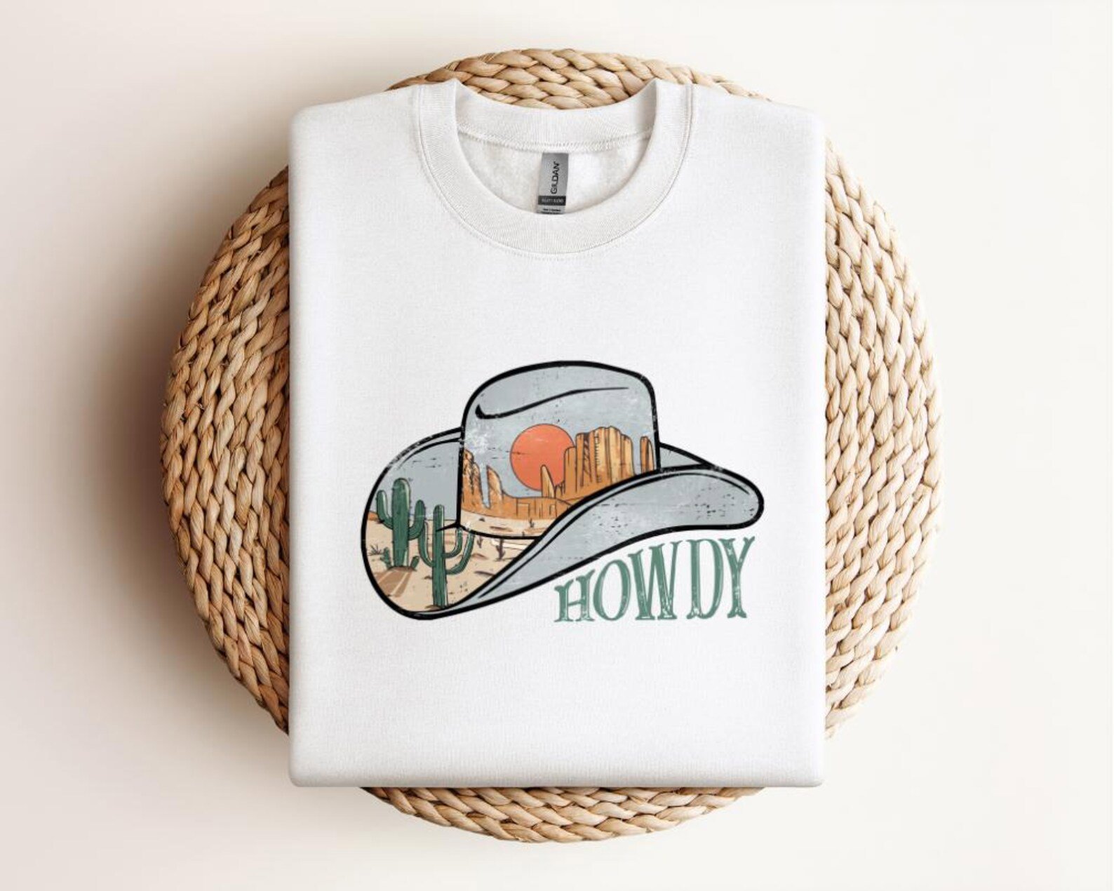 Vintage Western Cowboy Hat Graphic Tee: Desert Sunset Shirt 3