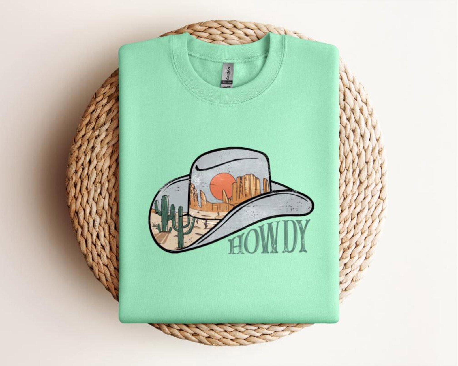 Vintage Western Cowboy Hat Graphic Tee: Desert Sunset Shirt 2