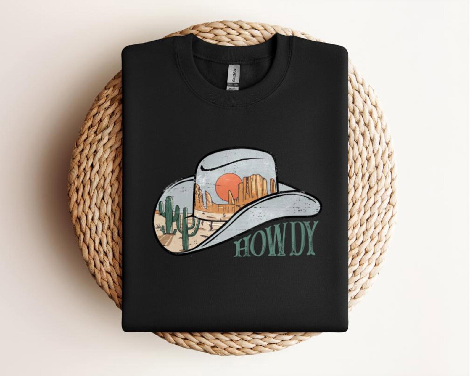 Vintage Western Cowboy Hat Graphic Tee: Desert Sunset Shirt 4