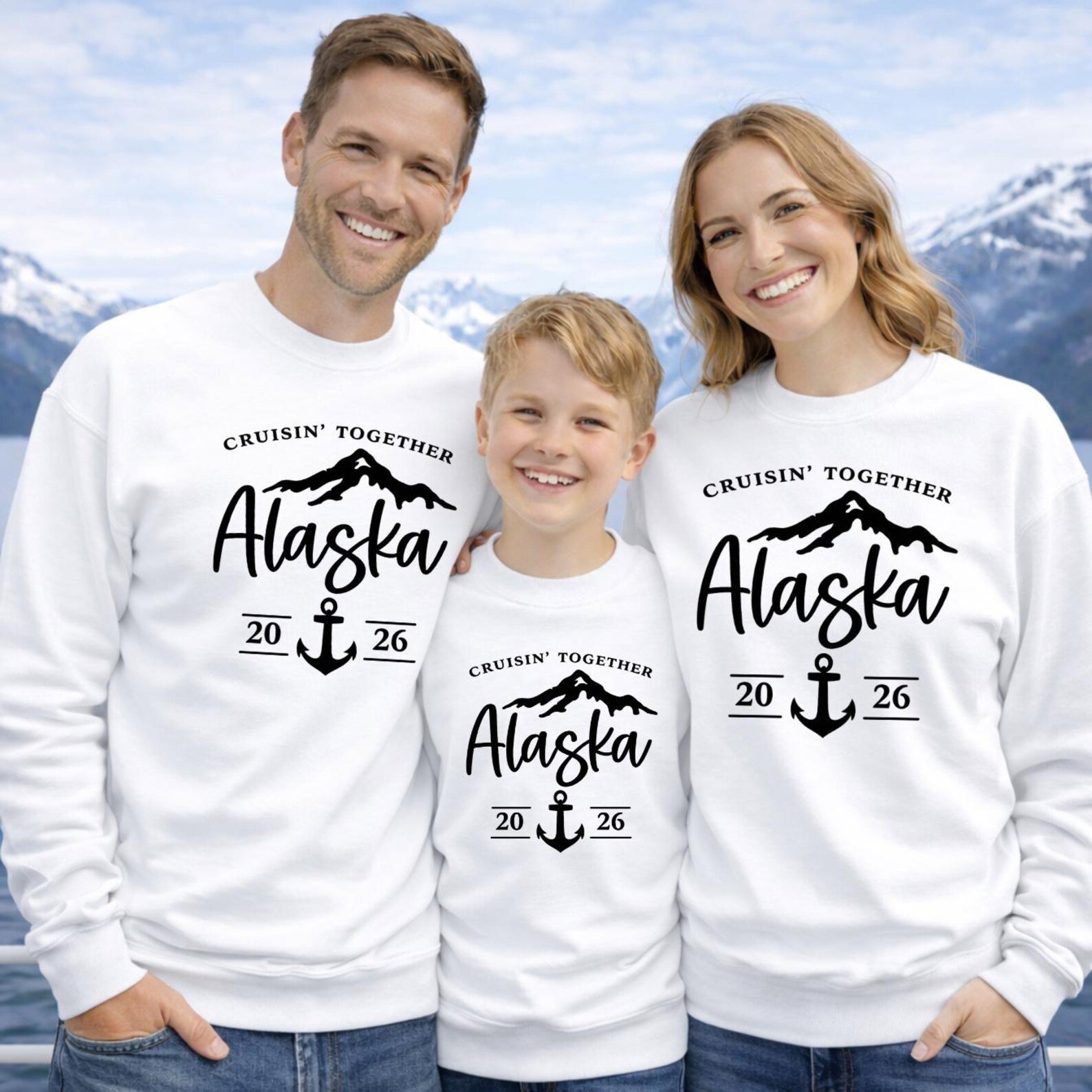 Custom Name Sleeve Alaska Cruise Sweatshirt 2026, Personalized Cruise Crewneck, Name on Sleeve Shirt, Matching Alaska Trip Outfit 2