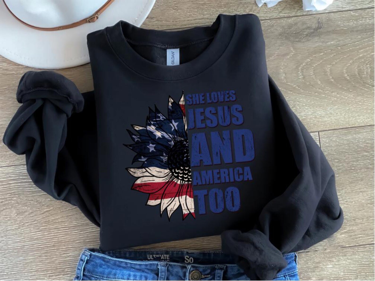 Christian 4th Of July Shirt: Patriotic Sunflower Tee 3
