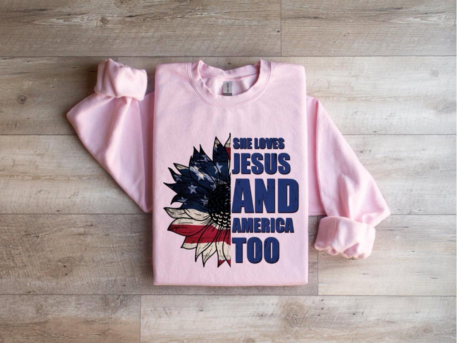 Christian 4th Of July Shirt: Patriotic Sunflower Tee 6