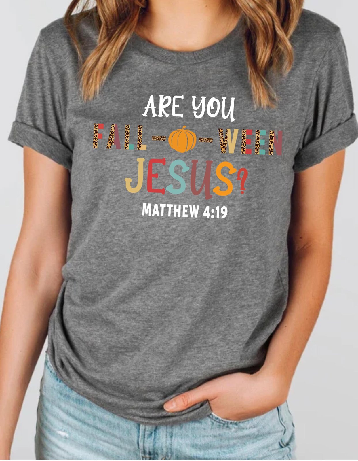 Vintage Are You Fall-O-Ween Jesus Christian Sweatshirt, Fall Religious Matthew 4:19 Bible Verse Shirt, Funny Pumpkin Christian Halloween Tee 3