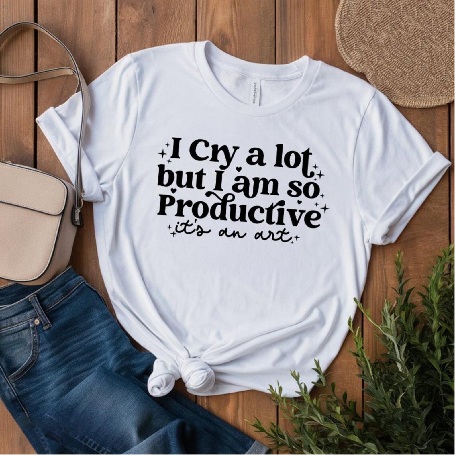I Cry A Lot But I Am So Productive Shirt: Mental Health Tee 6