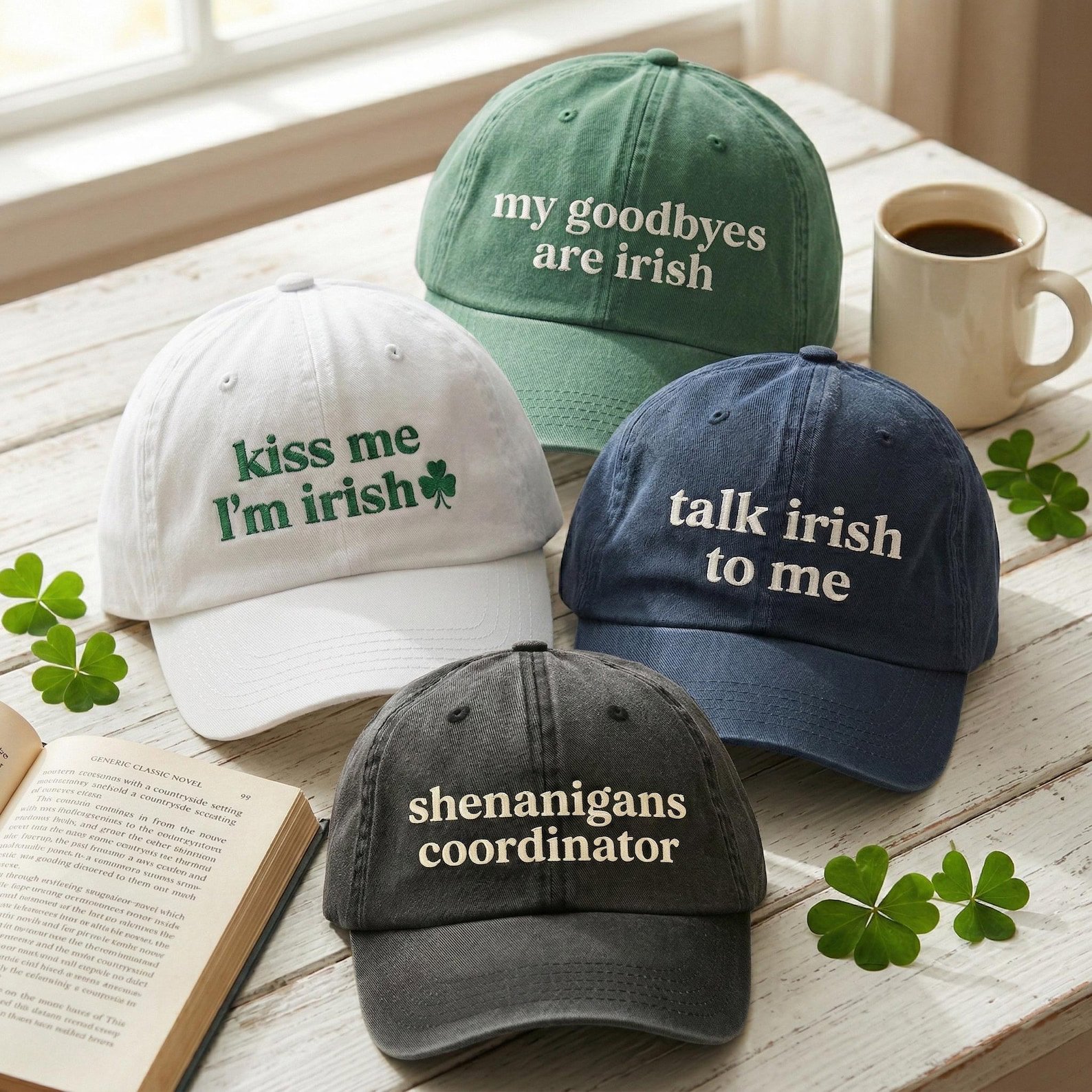 Embroidered Custom Text St. Patricks Day Baseball Cap, Shamrock Hat, St Paddy's Apparel, Irish Pub Crawl Dad Hat, St Patrick's Day Gift 1