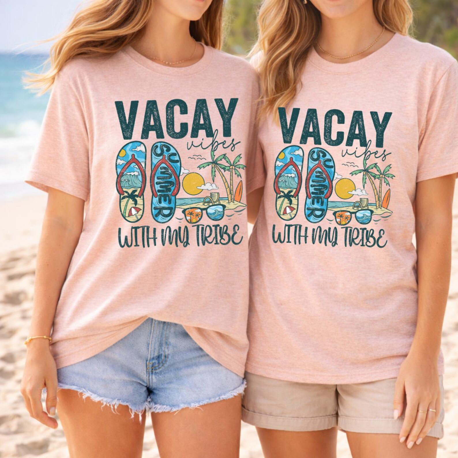 Girls Trip Shirts, Vacay Vibes With My Tribe Tee, Matching Besties Vacation Shirts, Beach Trip Crew Outfit, Friends Trip T Shirt 2