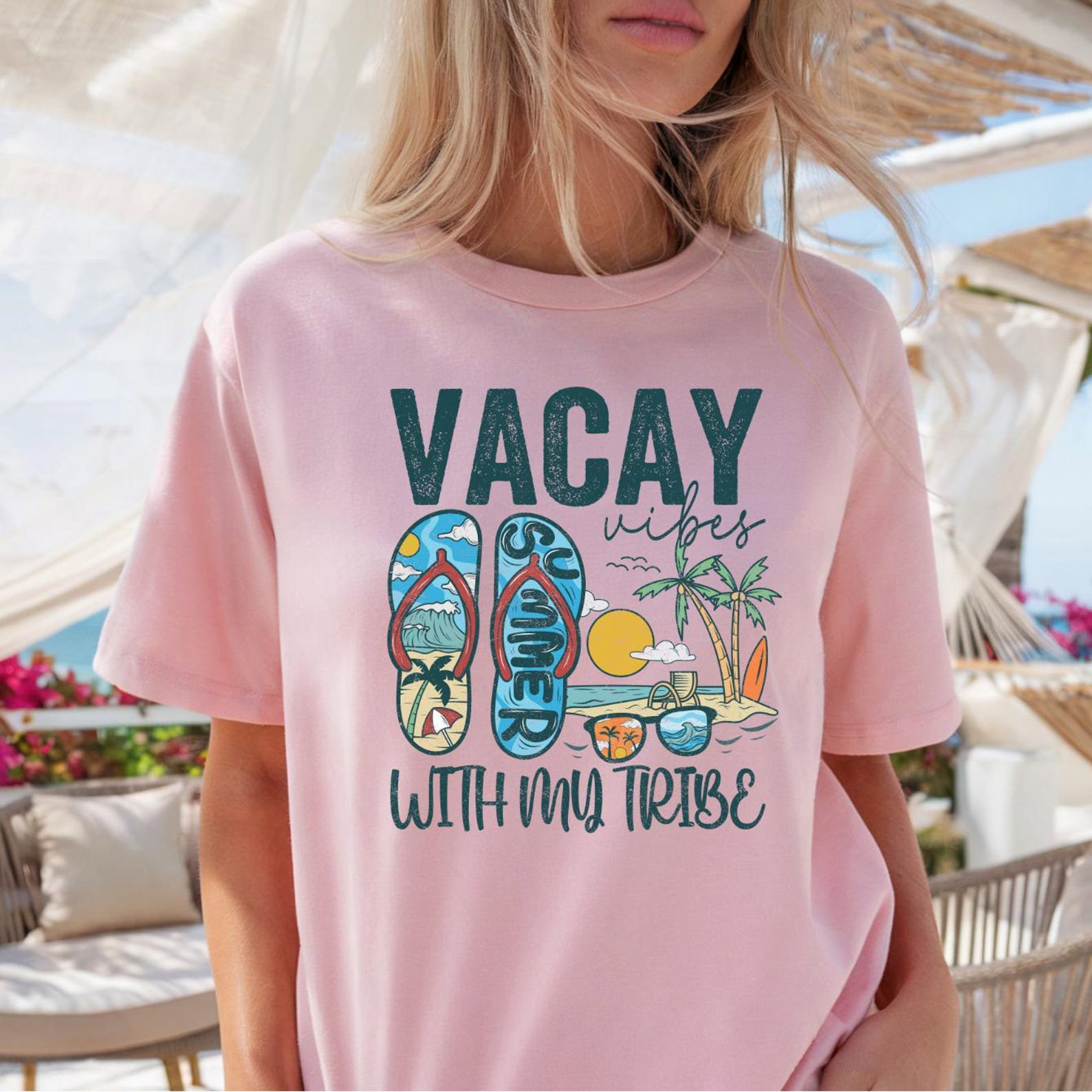 Girls Trip Shirts, Vacay Vibes With My Tribe Tee, Matching Besties Vacation Shirts, Beach Trip Crew Outfit, Friends Trip T Shirt 8