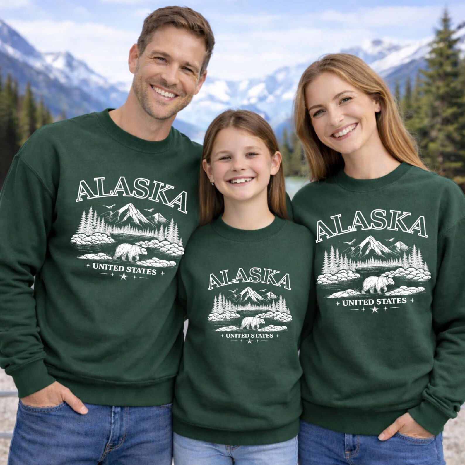 Name on Sleeve Personalized Alaska Sweatshirt, Matching Alaska Family Vacation Outfit, Alaska Family Trip Top, Alaska Cruise Squad Top 4