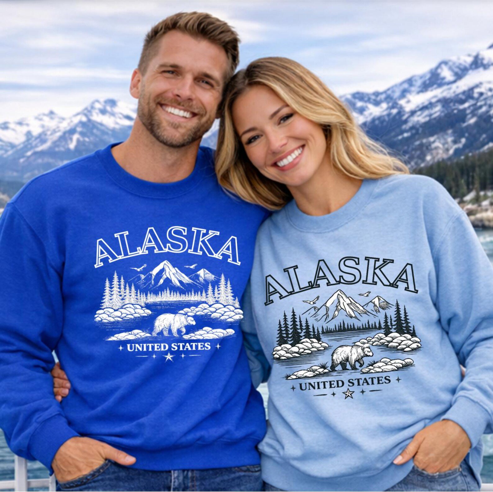 Name on Sleeve Personalized Alaska Sweatshirt, Matching Alaska Family Vacation Outfit, Alaska Family Trip Top, Alaska Cruise Squad Top 8