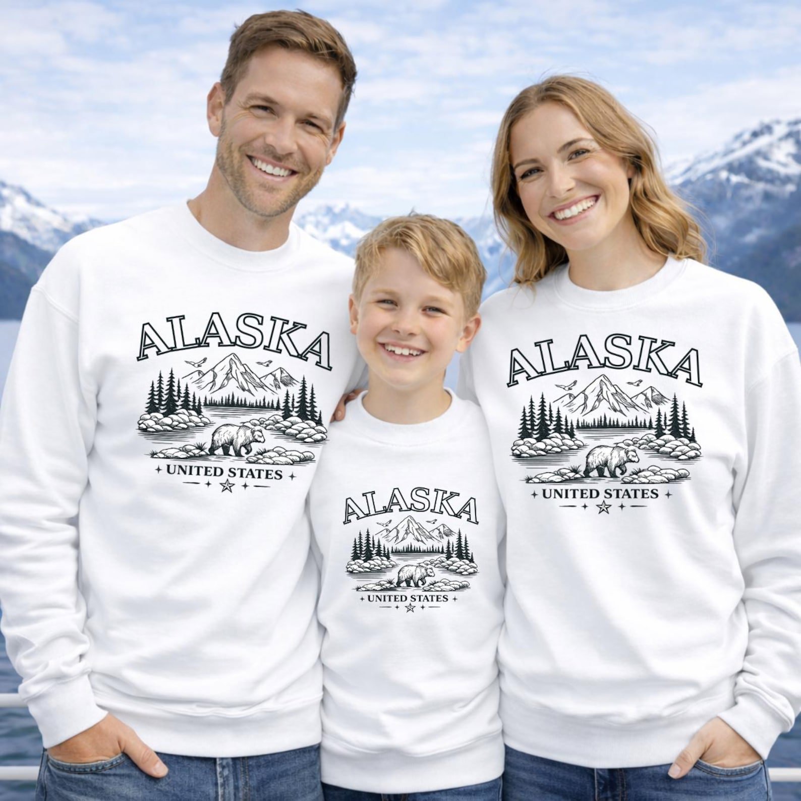 Name on Sleeve Personalized Alaska Sweatshirt, Matching Alaska Family Vacation Outfit, Alaska Family Trip Top, Alaska Cruise Squad Top 9
