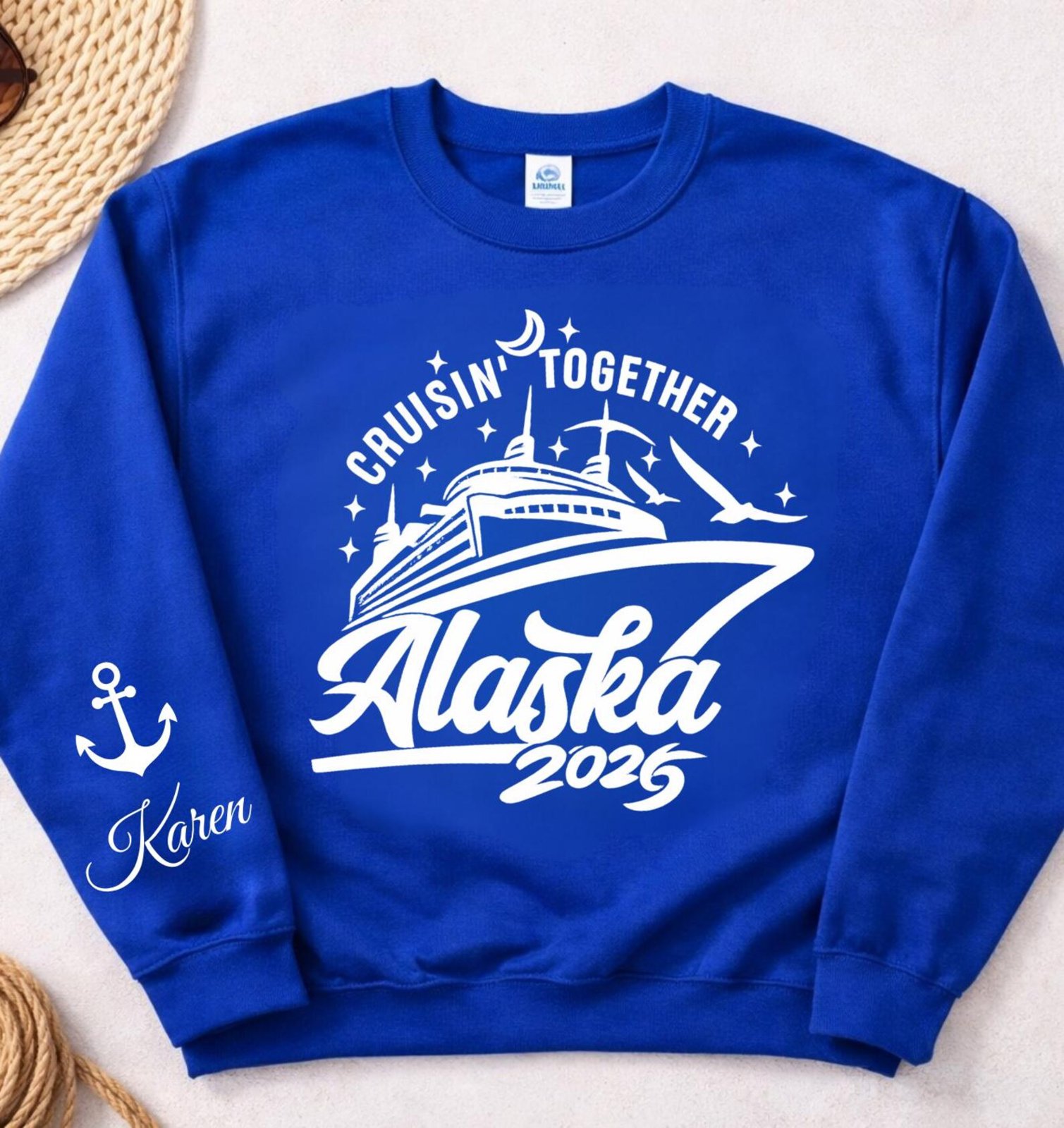 Name on Sleeve Alaska Cruise Sweatshirt, Matching Cruisin Together Alaska 2026 Shirt, Family Cruise Tee, Alaska Trip Outfit,Cruise Squad Top 1