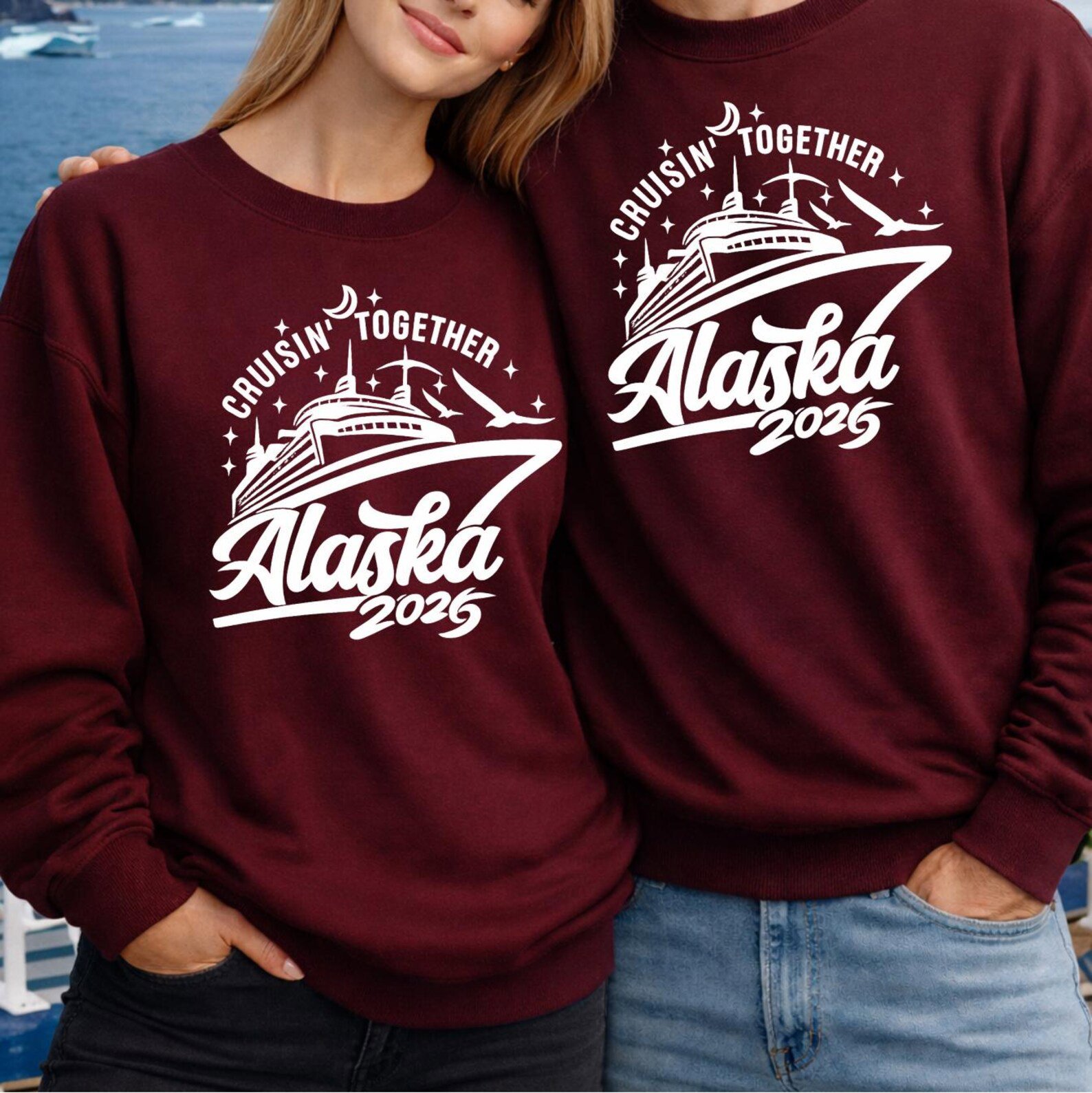 Name on Sleeve Alaska Cruise Sweatshirt, Matching Cruisin Together Alaska 2026 Shirt, Family Cruise Tee, Alaska Trip Outfit,Cruise Squad Top 7