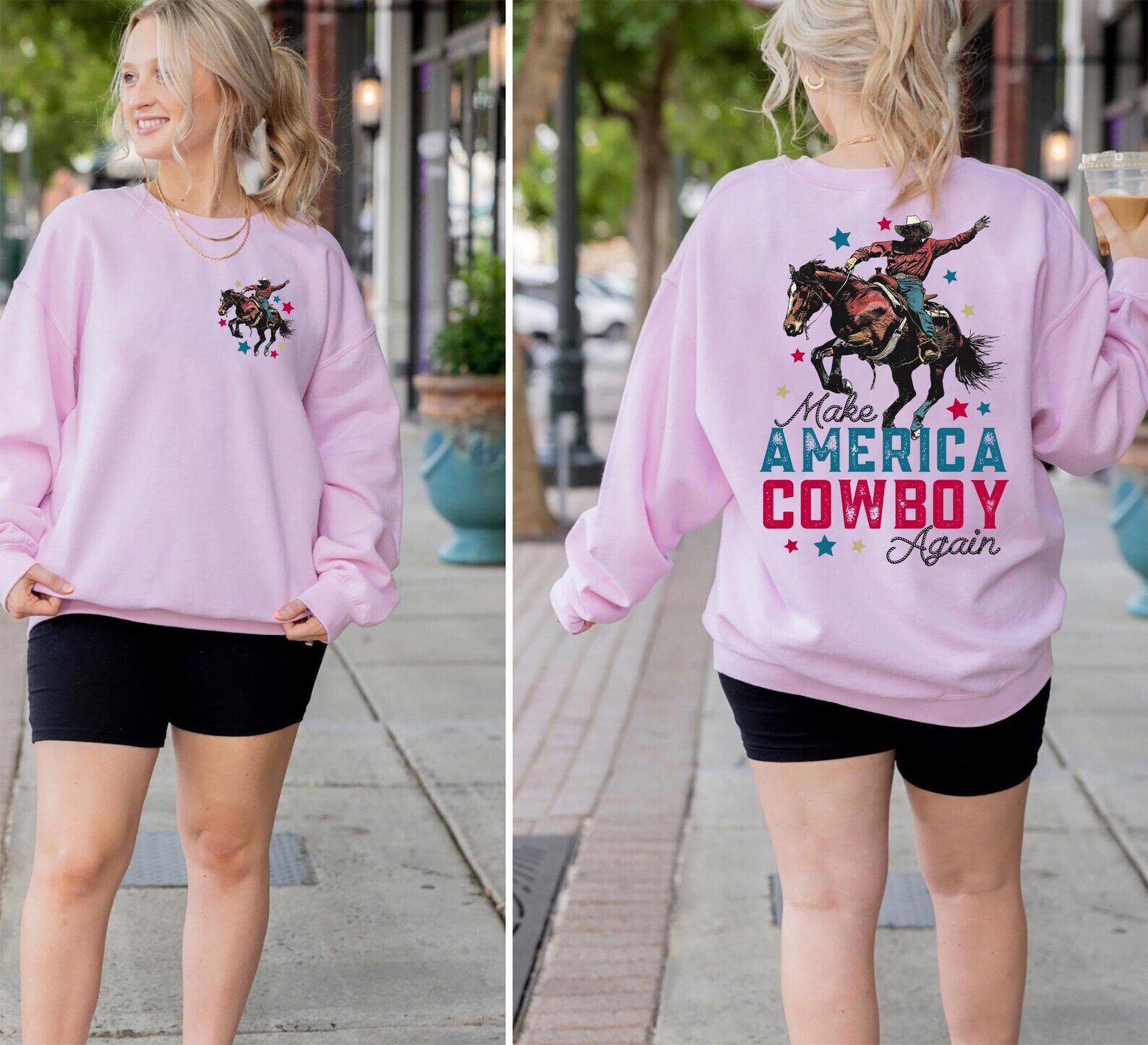Make America Cowboy Again Comfort Colors Shirt: Western Bronco Tee 5