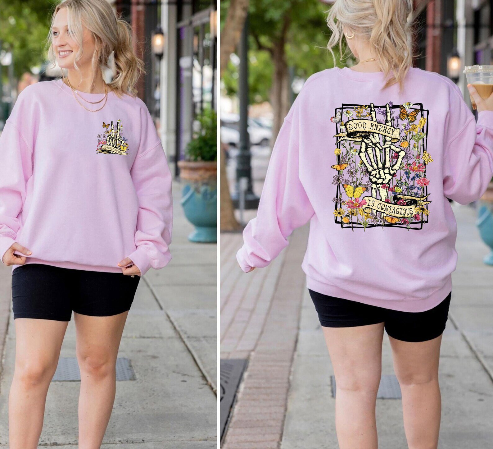 Good Energy Skeleton Shirt: Retro Mental Health Tee 5