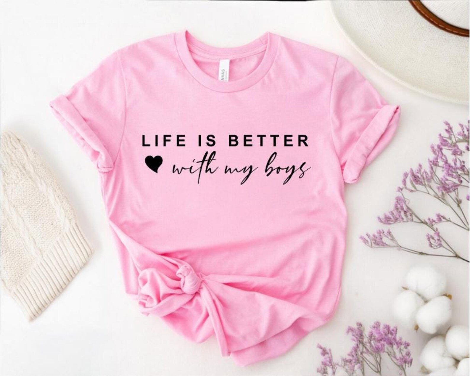 Mom Life Sweatshirt: 'Life is Better With My Boys' Crewneck 2