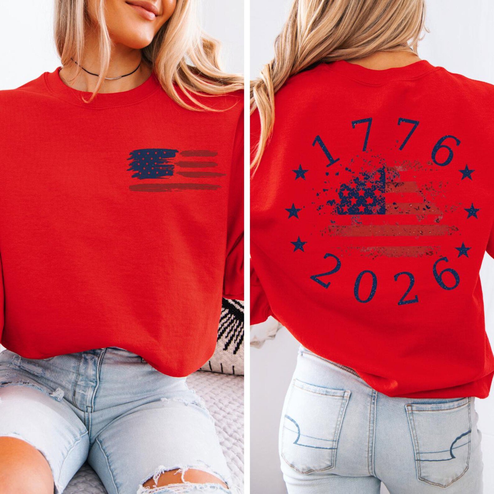 1776 2026 Patriotic Shirt, 4th of July Shirt, American Flag Tee, USA Independence Day Shirt, Red White Blue Tee 6