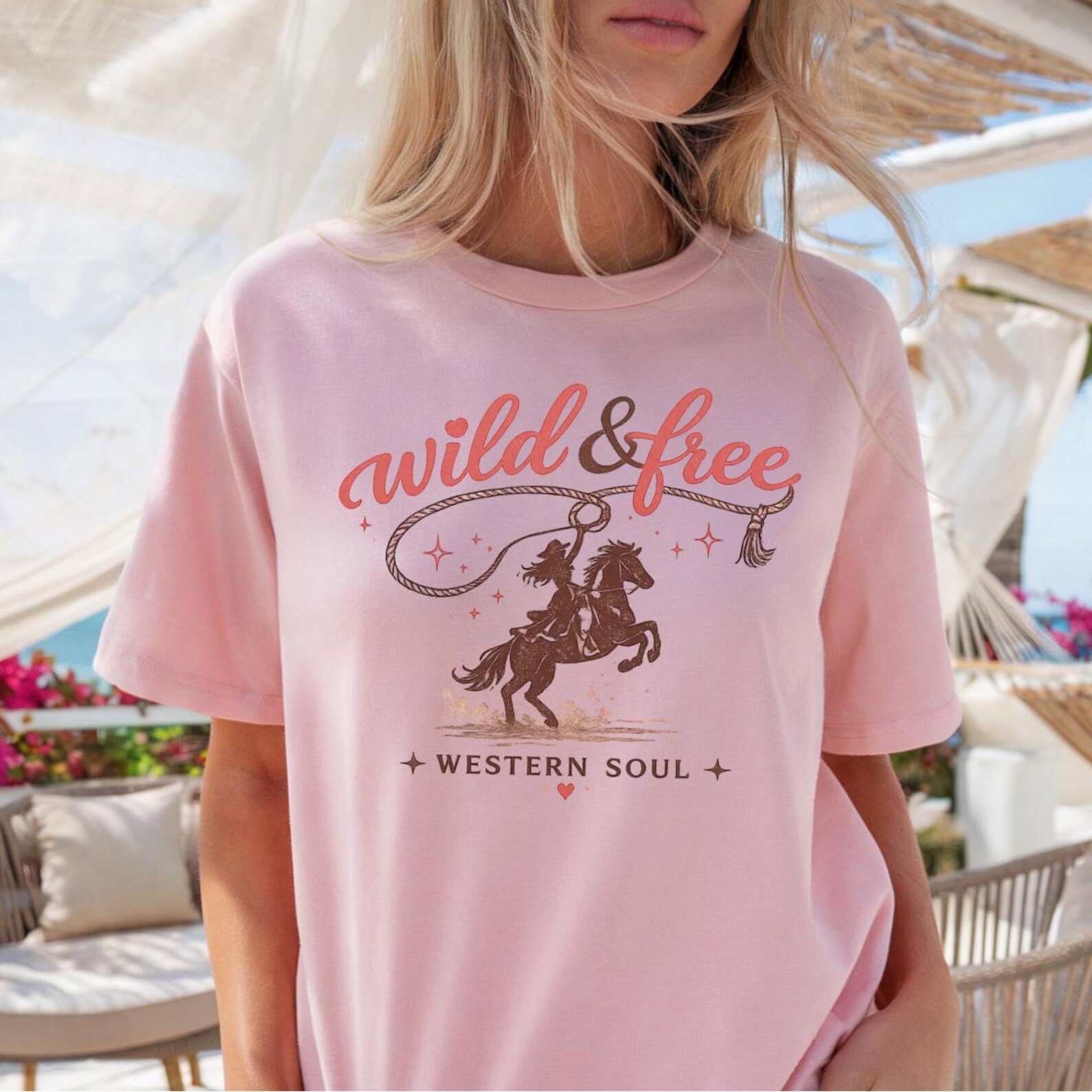 Wild and Free Western Shirt, Cowgirl Rodeo Tee, Western Soul Graphic T Shirt, Country Concert Outfit, Boutique Cowgirl Shirt,Horse Rider Top 4