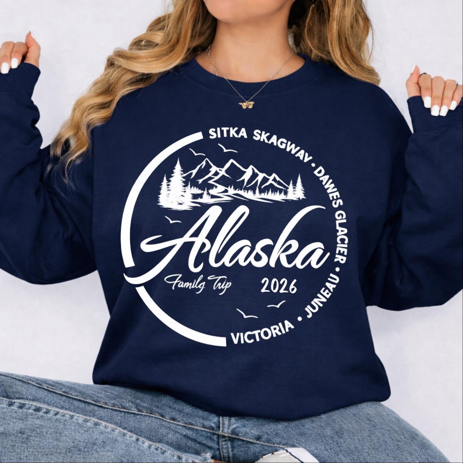 Custom Port Alaska Family Sweatshirt, Alaska Cruise Family Shirts, Alaska Trip 2025 Shirts, Family Cruise Outfits, Alaska Vacation Crewneck 1