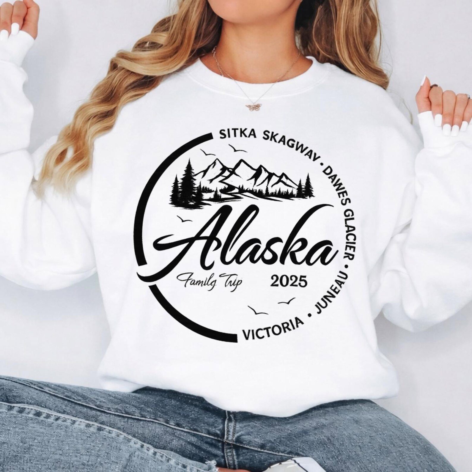 Custom Port Alaska Family Sweatshirt, Alaska Cruise Family Shirts, Alaska Trip 2025 Shirts, Family Cruise Outfits, Alaska Vacation Crewneck 7