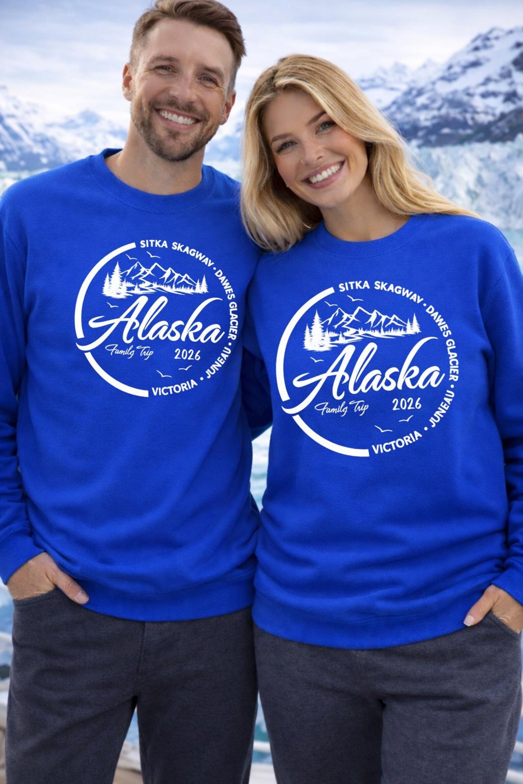 Custom Port Alaska Family Sweatshirt, Alaska Cruise Family Shirts, Alaska Trip 2025 Shirts, Family Cruise Outfits, Alaska Vacation Crewneck 10