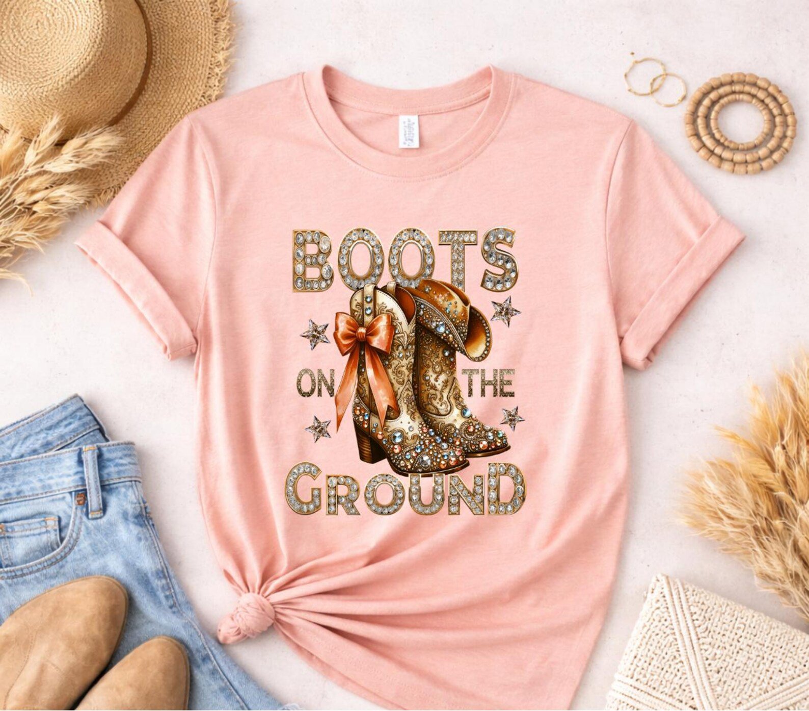 Boots on the Ground Shirt, Western Cowgirl Tee, Country Concert Outfit, Rodeo Girls Night Shirt, Western Boots TShirt, Cowgirl Outfit Top 8
