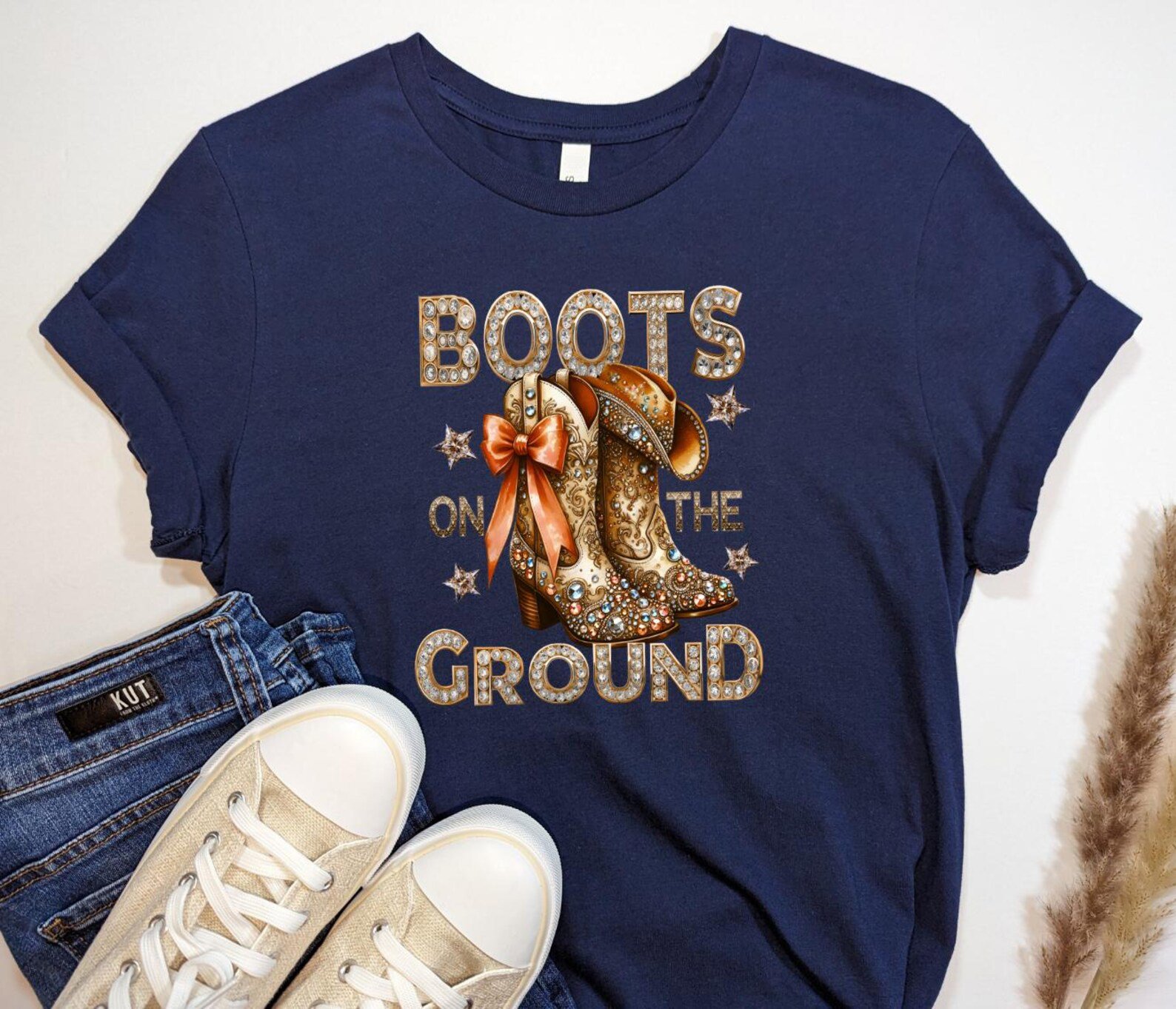 Boots on the Ground Shirt, Western Cowgirl Tee, Country Concert Outfit, Rodeo Girls Night Shirt, Western Boots TShirt, Cowgirl Outfit Top 10