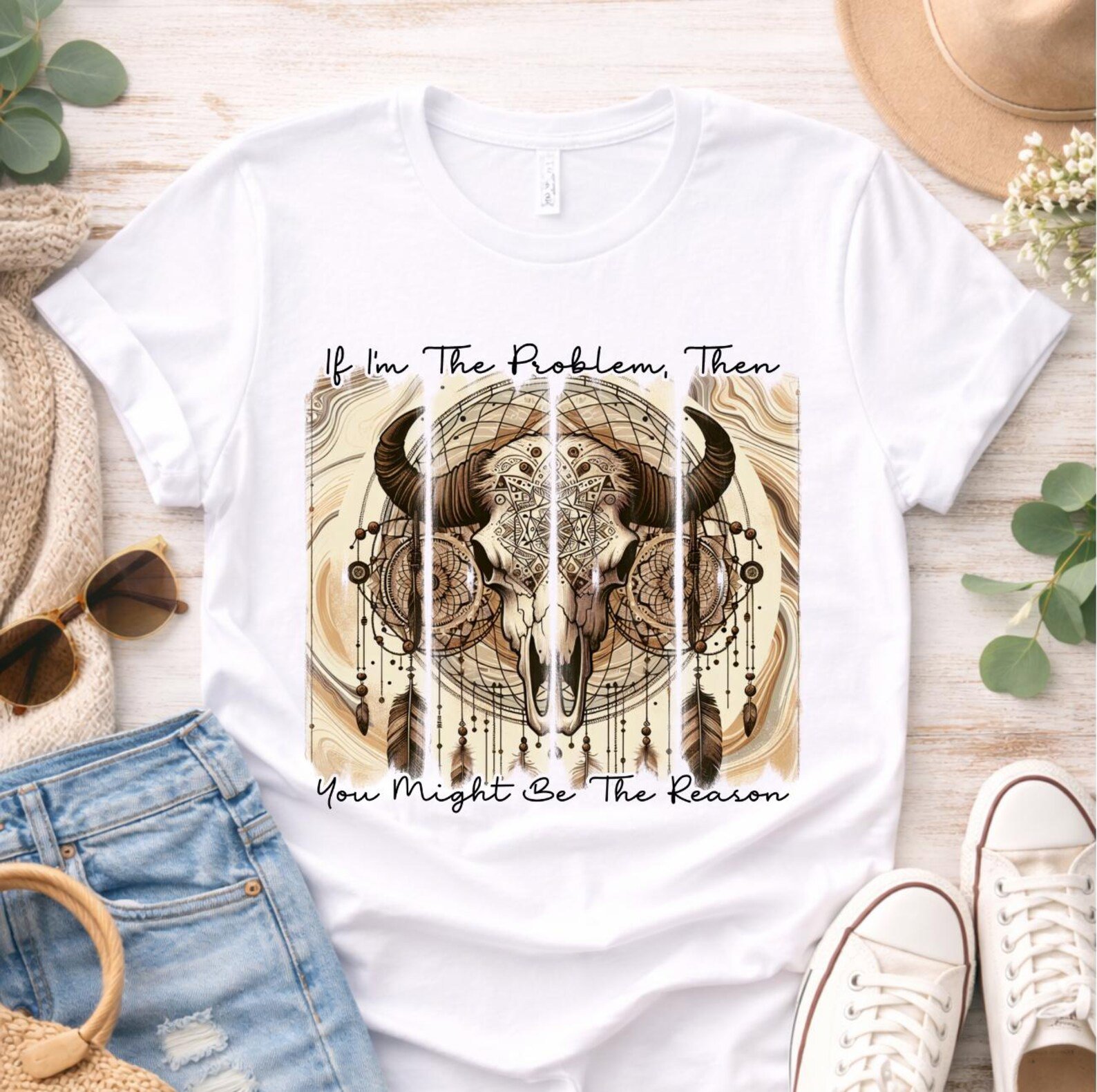 Sarcastic Western Shirt, If Im The Problem Tee, Funny LongHorn Shirt, Snarky Graphic T Shirt, Unisex Western Humor Tee, Rodeo Shirt 1
