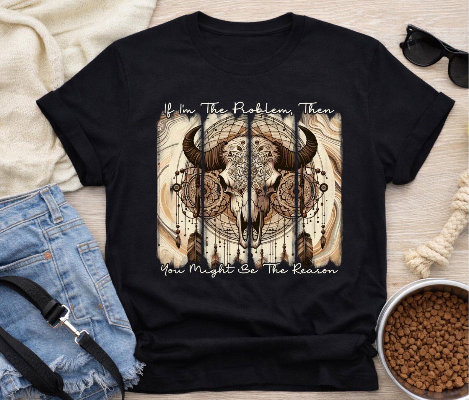 Sarcastic Western Shirt, If Im The Problem Tee, Funny LongHorn Shirt, Snarky Graphic T Shirt, Unisex Western Humor Tee, Rodeo Shirt 5