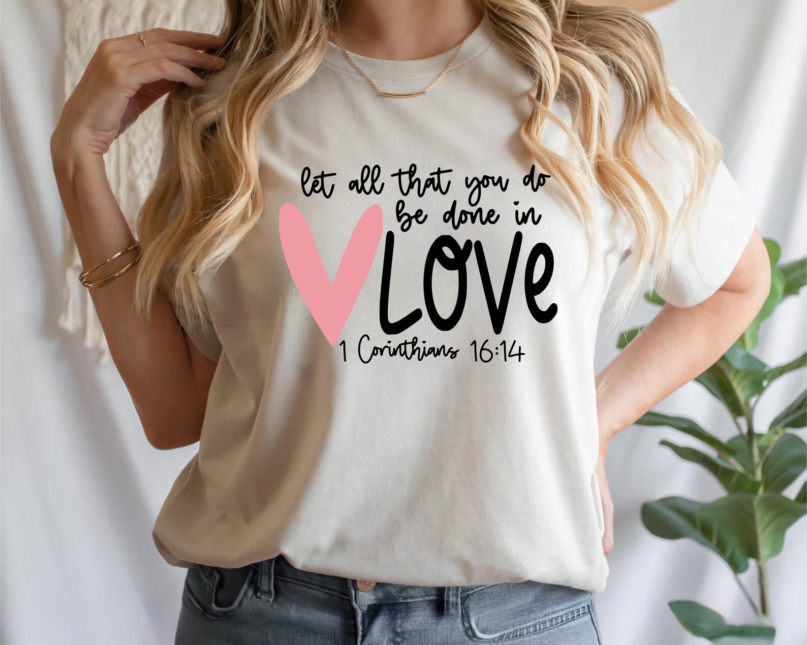 Let All That You Do Be Done In Love Sweatshirt, 1 Corinthians 16:14, Christian Valentine Gift for Her, Faith Crewneck, Bible Verse Pullover 9