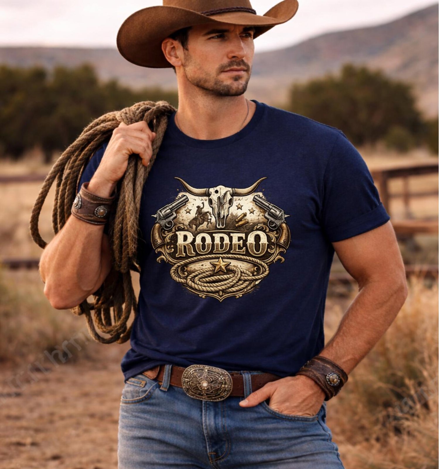 Rodeo Western Shirt, Cowgirl Crewneck, Vintage Rodeo Shirt, Western Longhorn Sweatshirt, Country Rodeo Outfit, Rodeo Matching Couple Tee 4