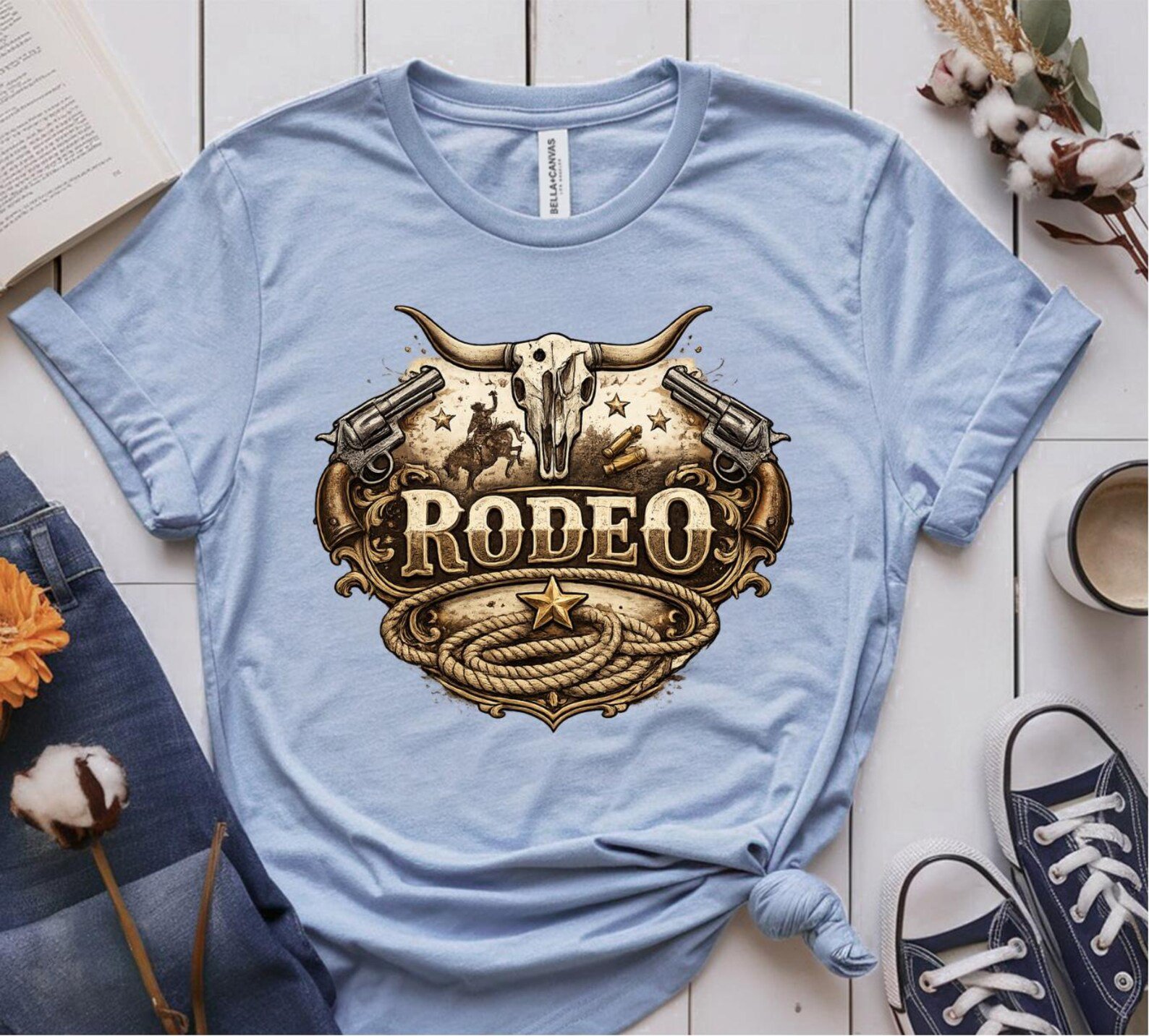 Rodeo Western Shirt, Cowgirl Crewneck, Vintage Rodeo Shirt, Western Longhorn Sweatshirt, Country Rodeo Outfit, Rodeo Matching Couple Tee 7