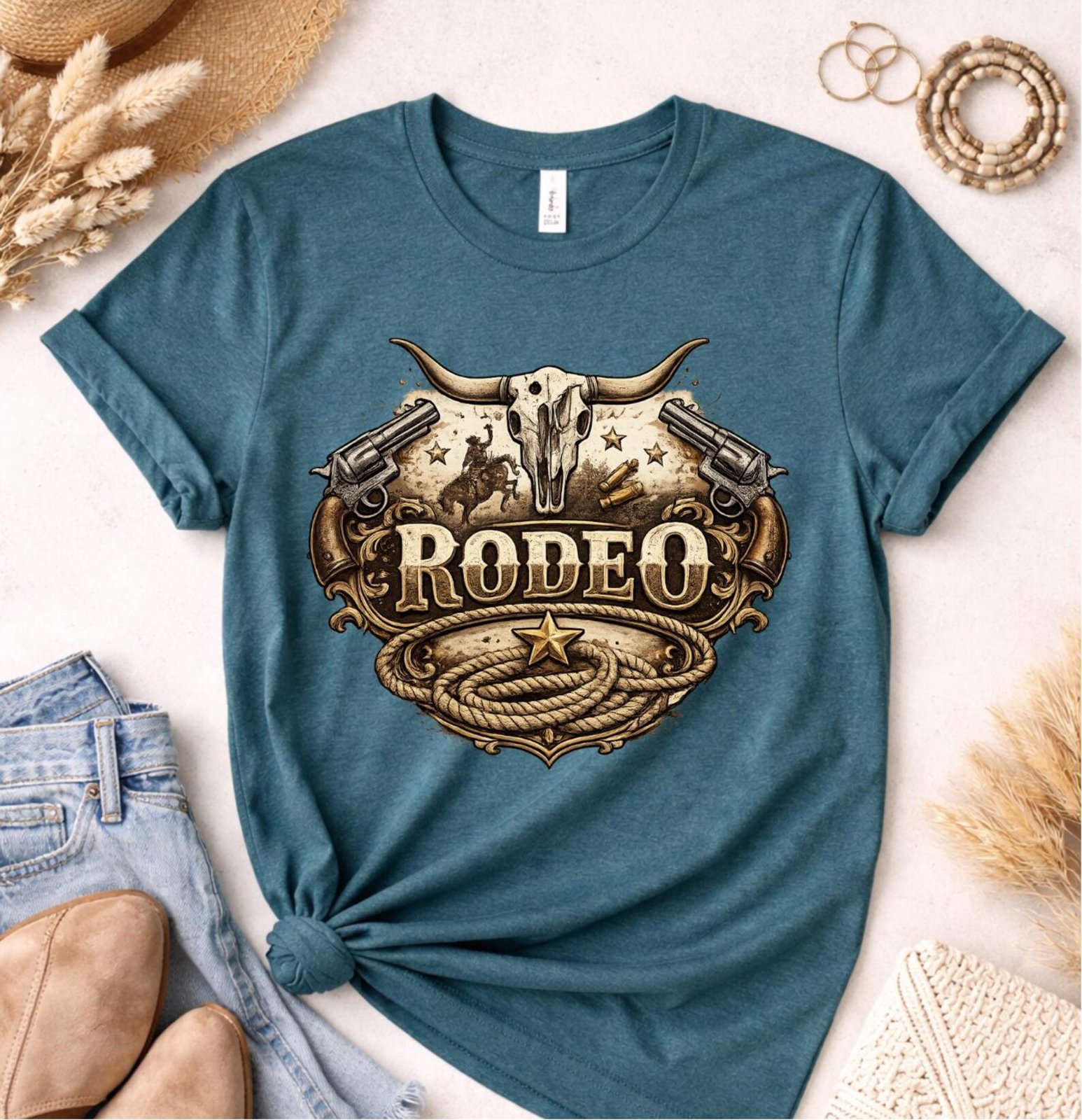 Rodeo Western Shirt, Cowgirl Crewneck, Vintage Rodeo Shirt, Western Longhorn Sweatshirt, Country Rodeo Outfit, Rodeo Matching Couple Tee 8