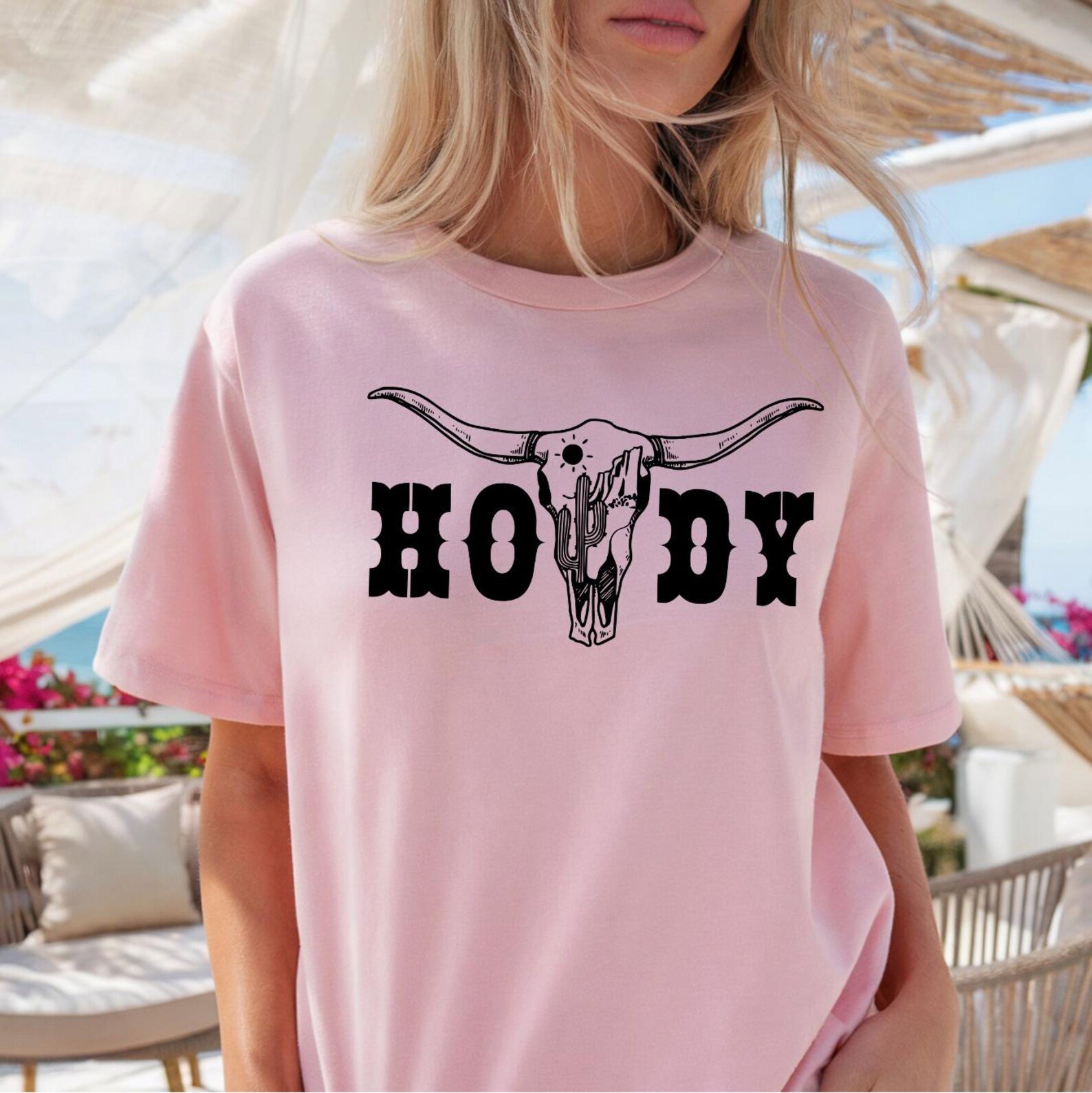 Howdy Longhorn Skull Shirt, Western Graphic Tee, Cowgirl Shirt, Rodeo Outfit, Country Concert Tee, Texas Longhorn TShirt, Western Gift 5