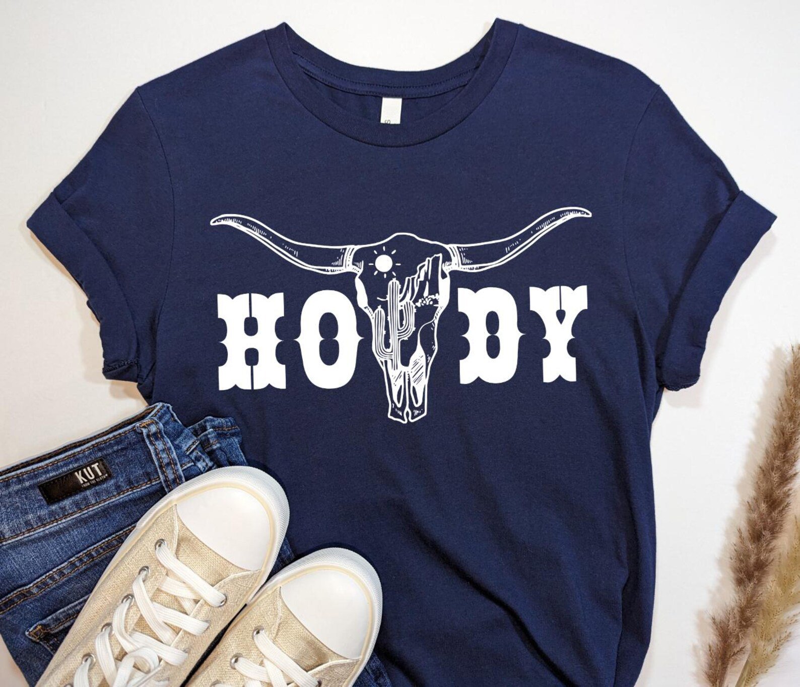 Howdy Longhorn Skull Shirt, Western Graphic Tee, Cowgirl Shirt, Rodeo Outfit, Country Concert Tee, Texas Longhorn TShirt, Western Gift 13