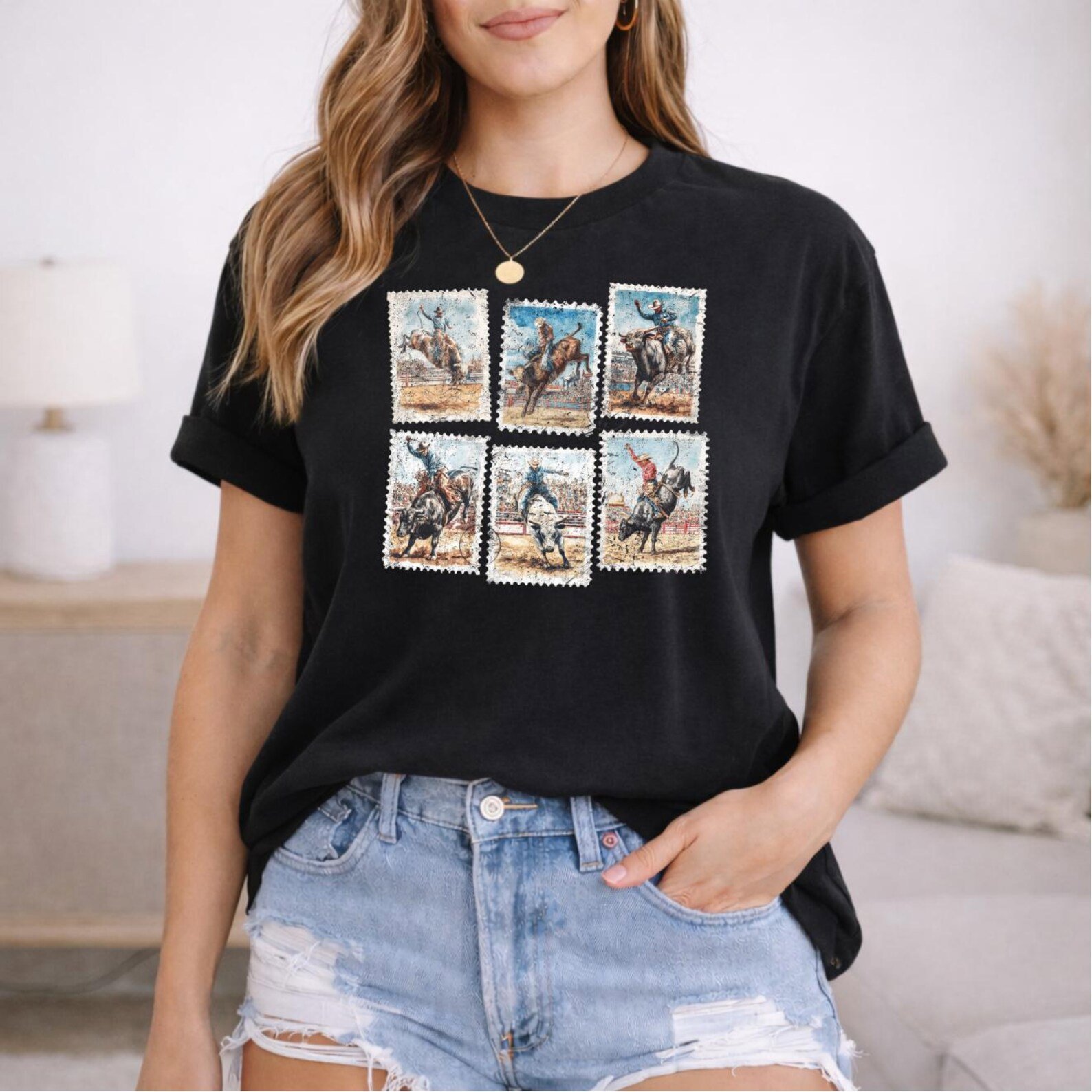 Western Unisex Rodeo Shirt, Cowboy Tee, Cowgirl outfit, Country Concert Outfit, Rodeo Western TShirt, Cowgirl Western Top 6