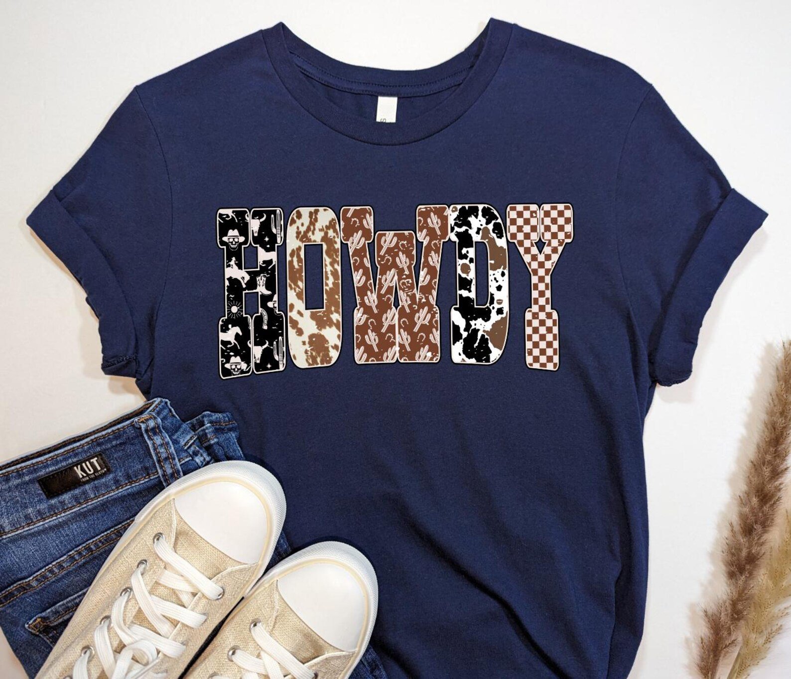 Howdy Shirt, Western Design Tee, Cow Print Howdy TShirt, Country Concert Outfit, Rodeo Cowboy Shirt, Cowgirl Western Top, Unisex Tee 10