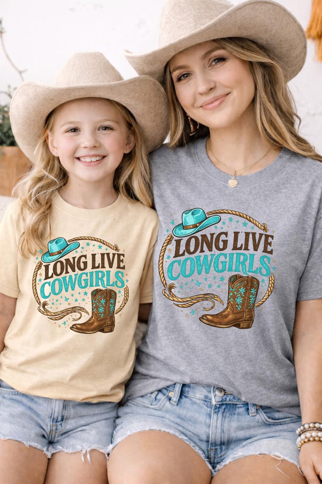 Long Live Cow Girl Tee, Matching Rodeo Shirt, Coutry Concert Outfit, Western Night Out Sweatshirt, Matching Mother Daughter Cowgirl Set 4