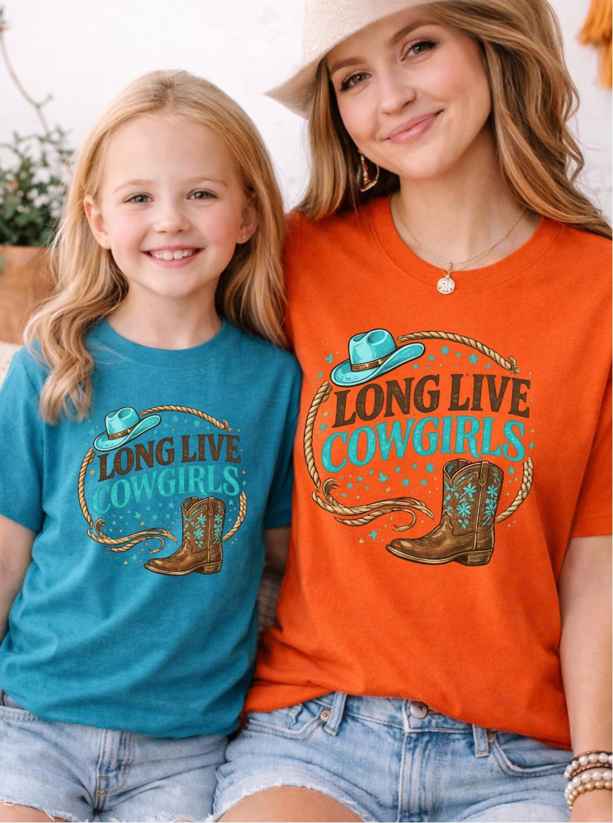 Long Live Cow Girl Tee, Matching Rodeo Shirt, Coutry Concert Outfit, Western Night Out Sweatshirt, Matching Mother Daughter Cowgirl Set 5