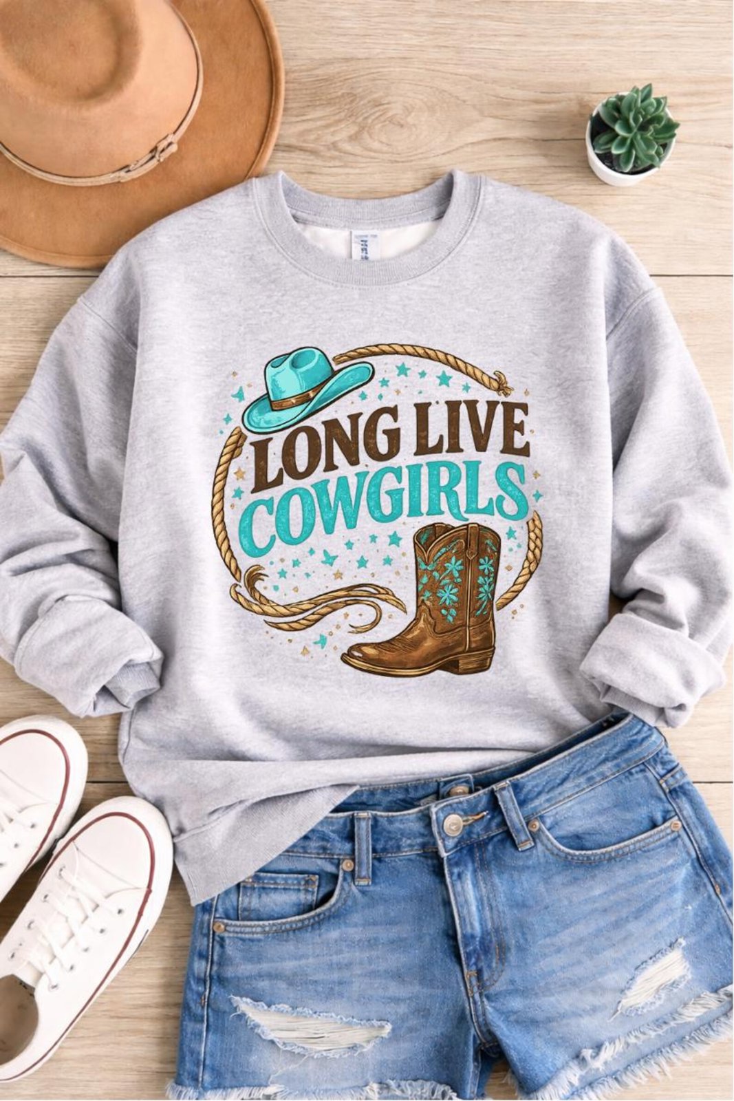 Long Live Cow Girl Tee, Matching Rodeo Shirt, Coutry Concert Outfit, Western Night Out Sweatshirt, Matching Mother Daughter Cowgirl Set 6