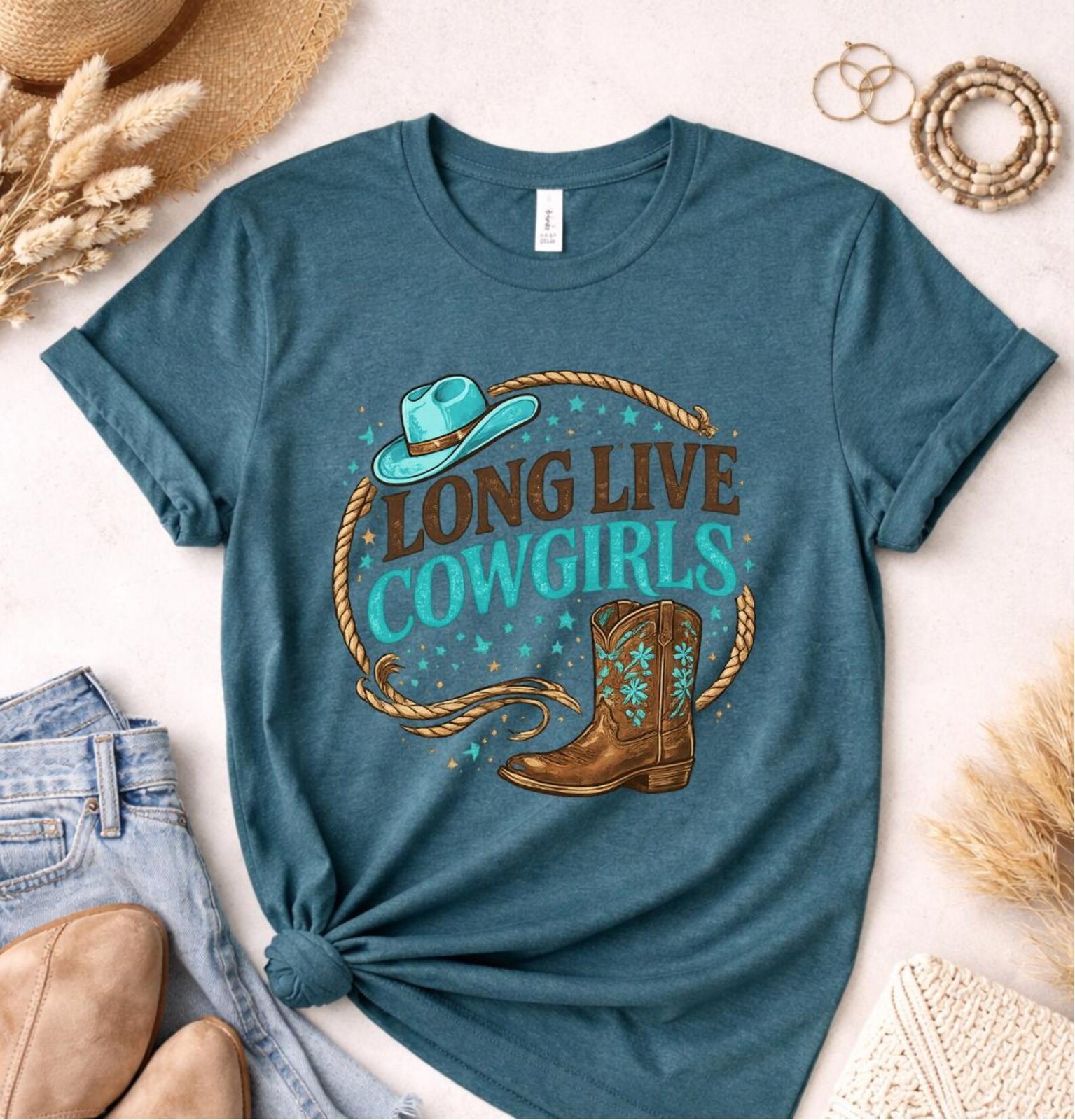 Long Live Cow Girl Tee, Matching Rodeo Shirt, Coutry Concert Outfit, Western Night Out Sweatshirt, Matching Mother Daughter Cowgirl Set 7