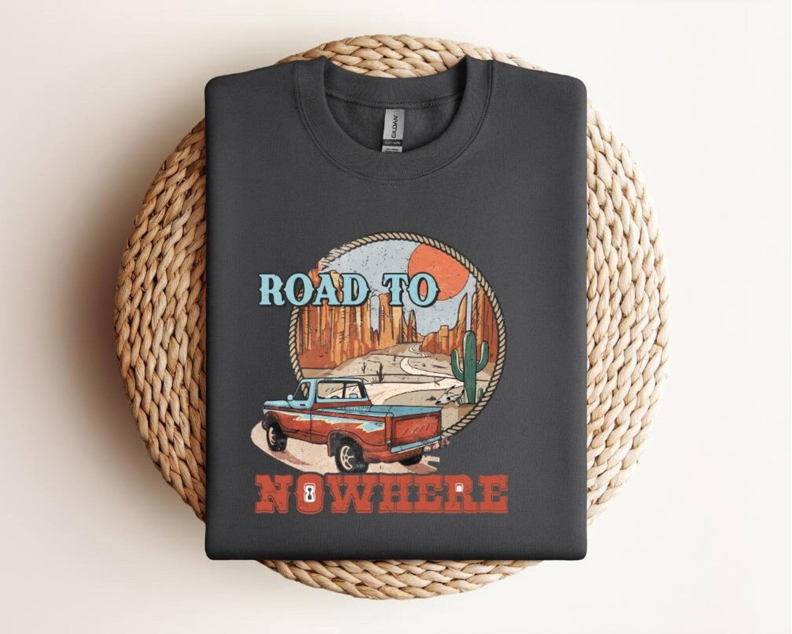Road to Nowhere Sweatshirt: Texas Desert Graphic Tee 2