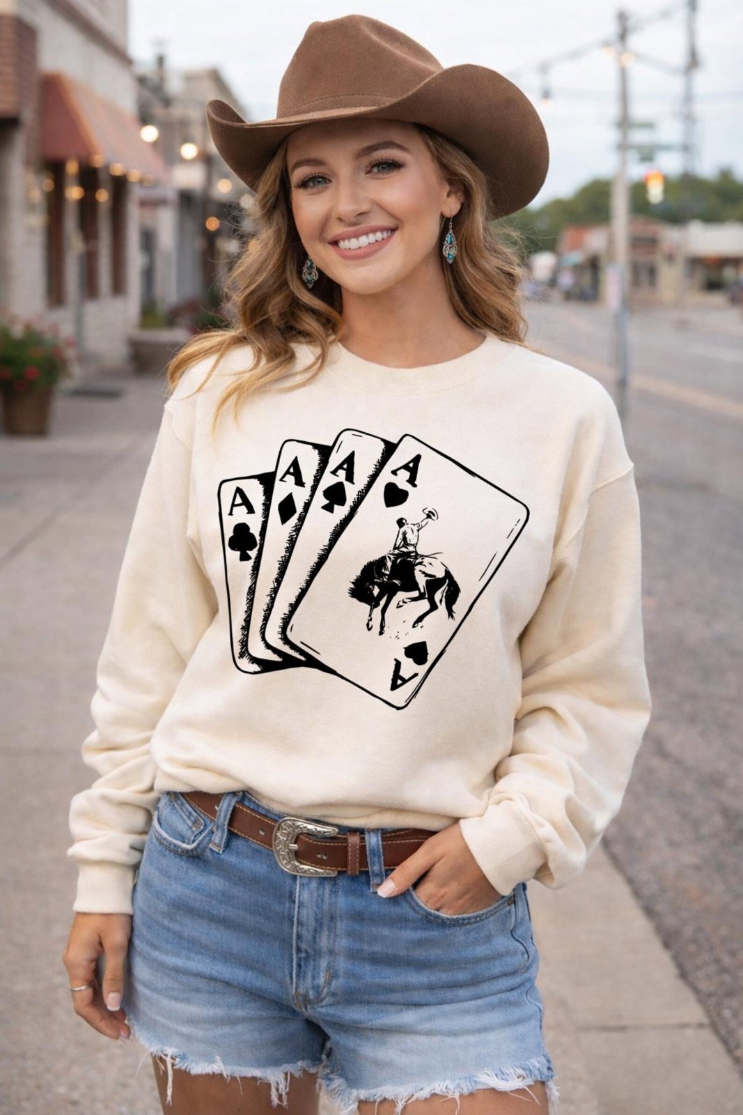 Western Cowboy Poker Shirt, Rodeo Playing Cards Tee, Cowgirl Rodeo Shirt, Country Concert Western TShirt, Cowgirl Gift, Ace Card Unisex Tee 4
