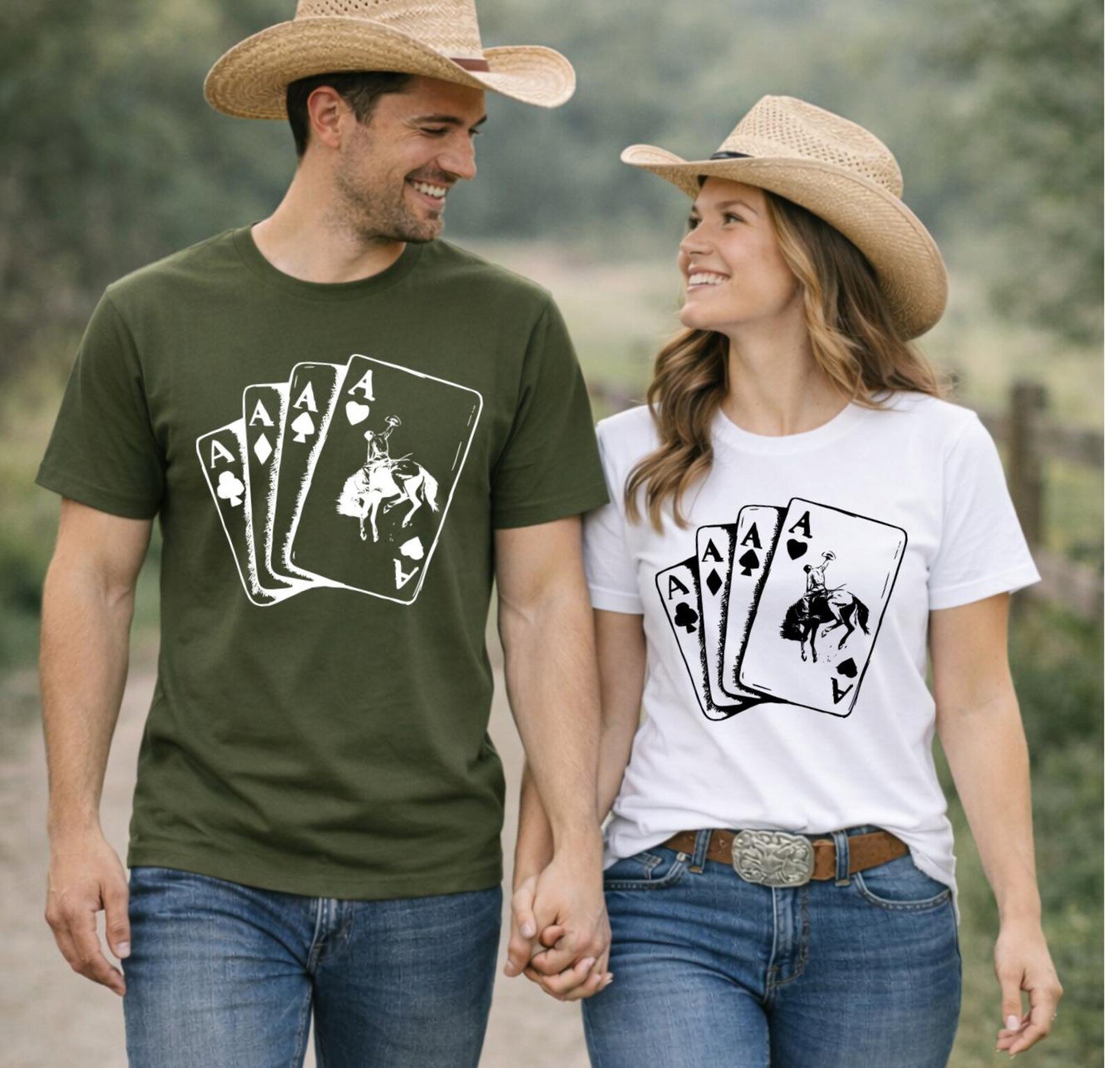 Western Cowboy Poker Shirt, Rodeo Playing Cards Tee, Cowgirl Rodeo Shirt, Country Concert Western TShirt, Cowgirl Gift, Ace Card Unisex Tee 7