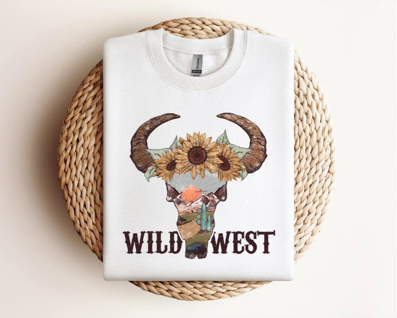 Wild West Highland Cow Tee: Western Graphic Sweatshirt & Hoodie 1