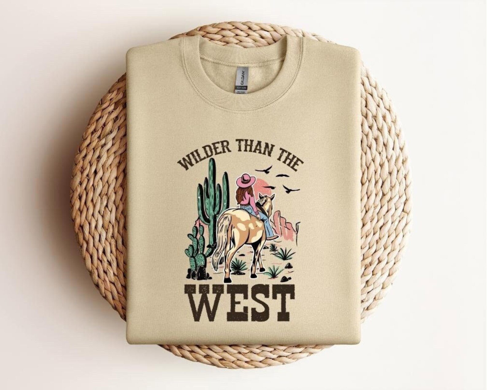 Wilder Than the West Sweatshirt: Cowboy Cowgirl Texas Country 2