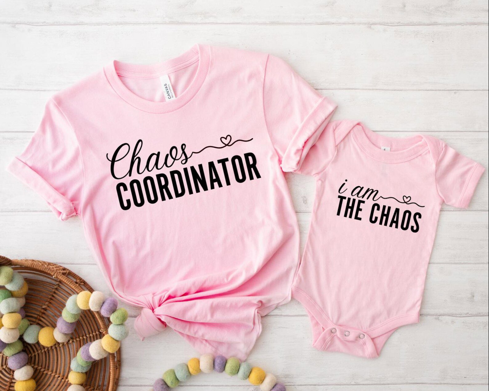 Chaos Coordinator Shirt, I Am The Chaos Kids Shirt, Matching Mom and Kid Shirts, Funny Mom Life Tee, Mommy and Me Top, Family Matching Shirt 2