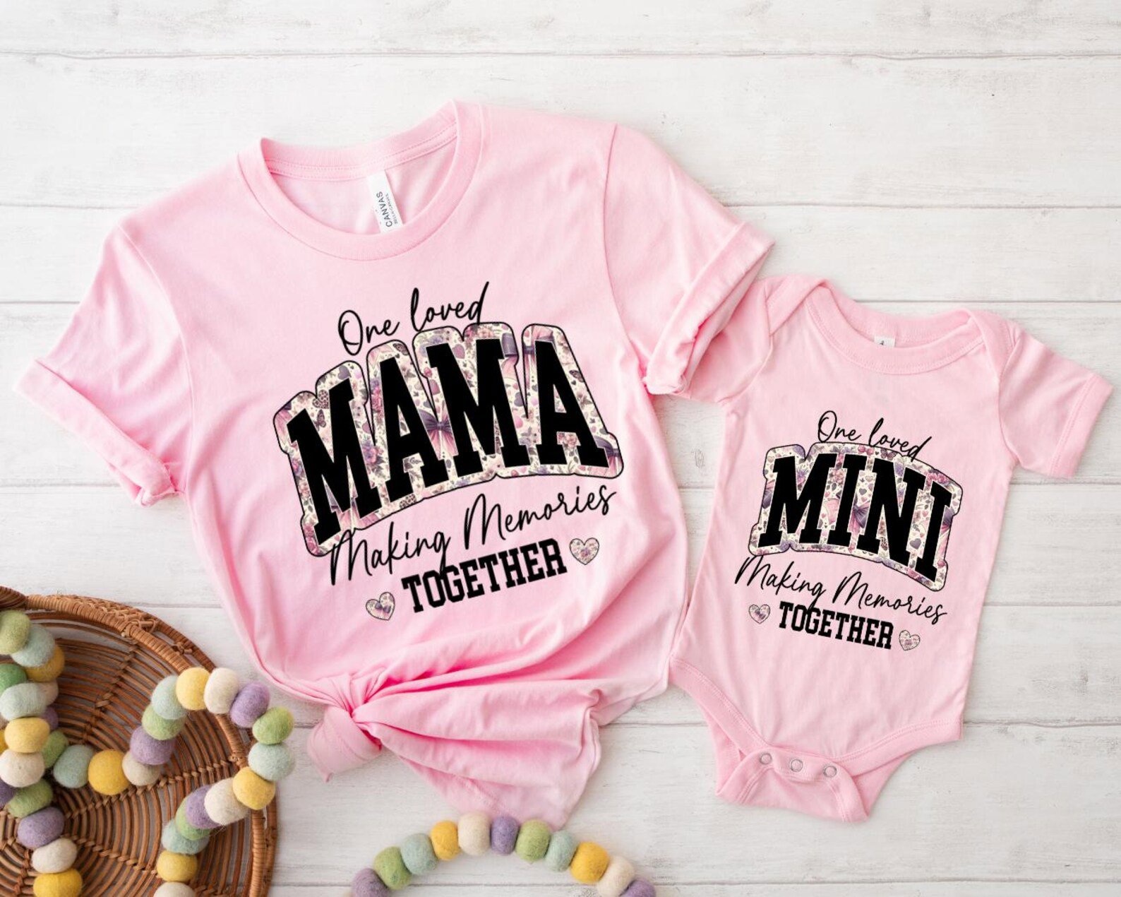 Mama Mini Matching Shirts, Mommy and Me Outfit, One Loved Mama Mini Set, Matching Mom Daughter Shirts, Mother Daughter Gift, Family Photos 2