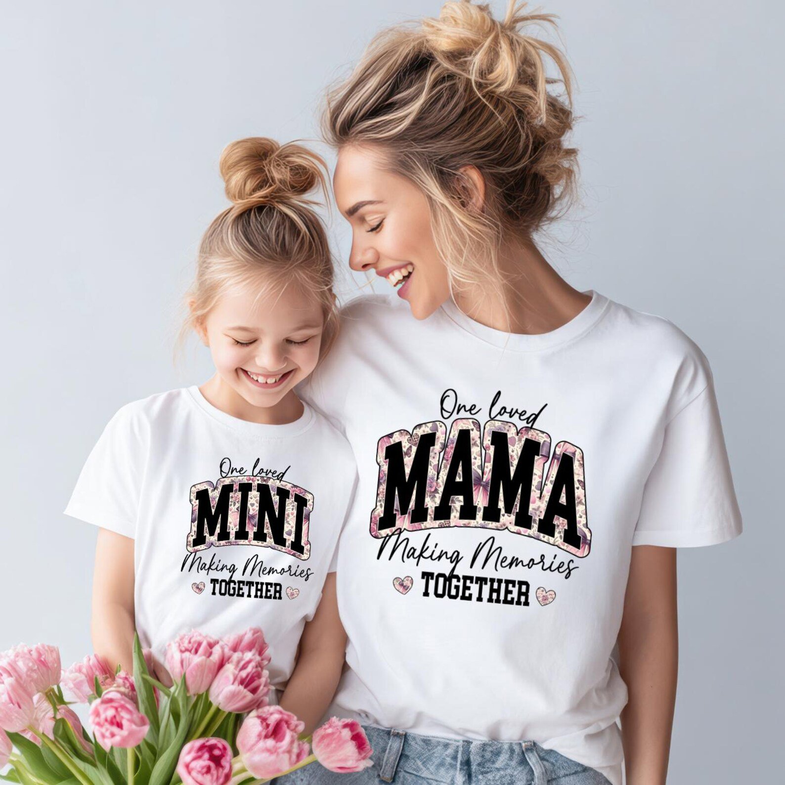 Mama Mini Matching Shirts, Mommy and Me Outfit, One Loved Mama Mini Set, Matching Mom Daughter Shirts, Mother Daughter Gift, Family Photos 5