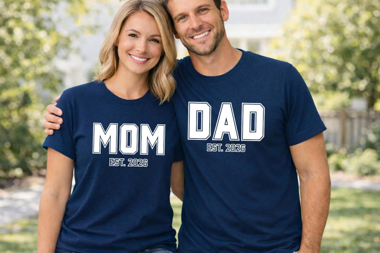 Mom and Dad Est. 2026 Shirt, New Parents Matching Shirt, Custom Dad Aunite Granny any title tee, Baby Coming 2026, Fathers Day shirt 4