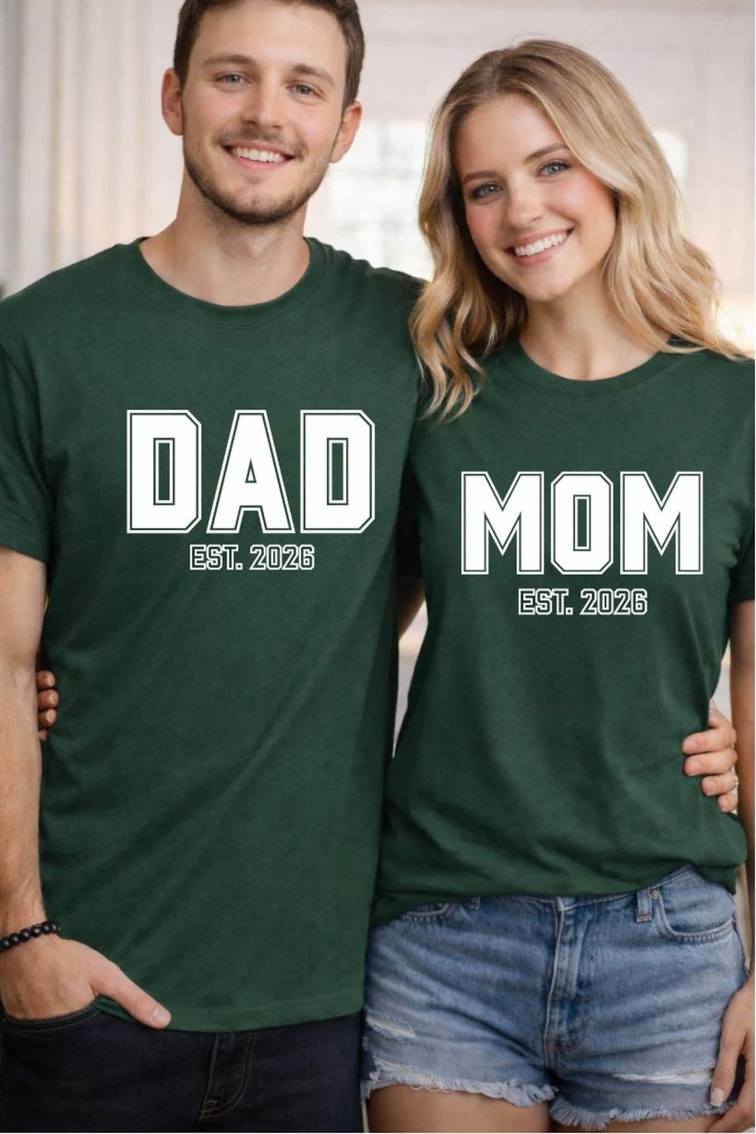 Mom and Dad Est. 2026 Shirt, New Parents Matching Shirt, Custom Dad Aunite Granny any title tee, Baby Coming 2026, Fathers Day shirt 11